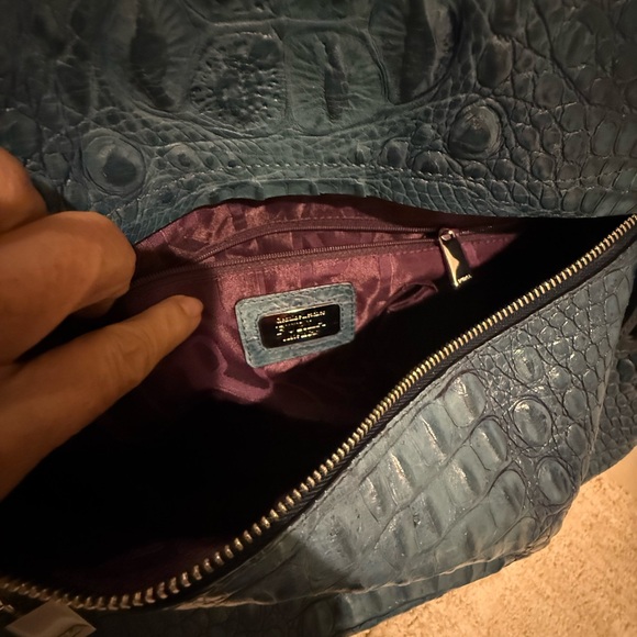 Leather crocodile embossed leather FURLA bag - Picture 4 of 14